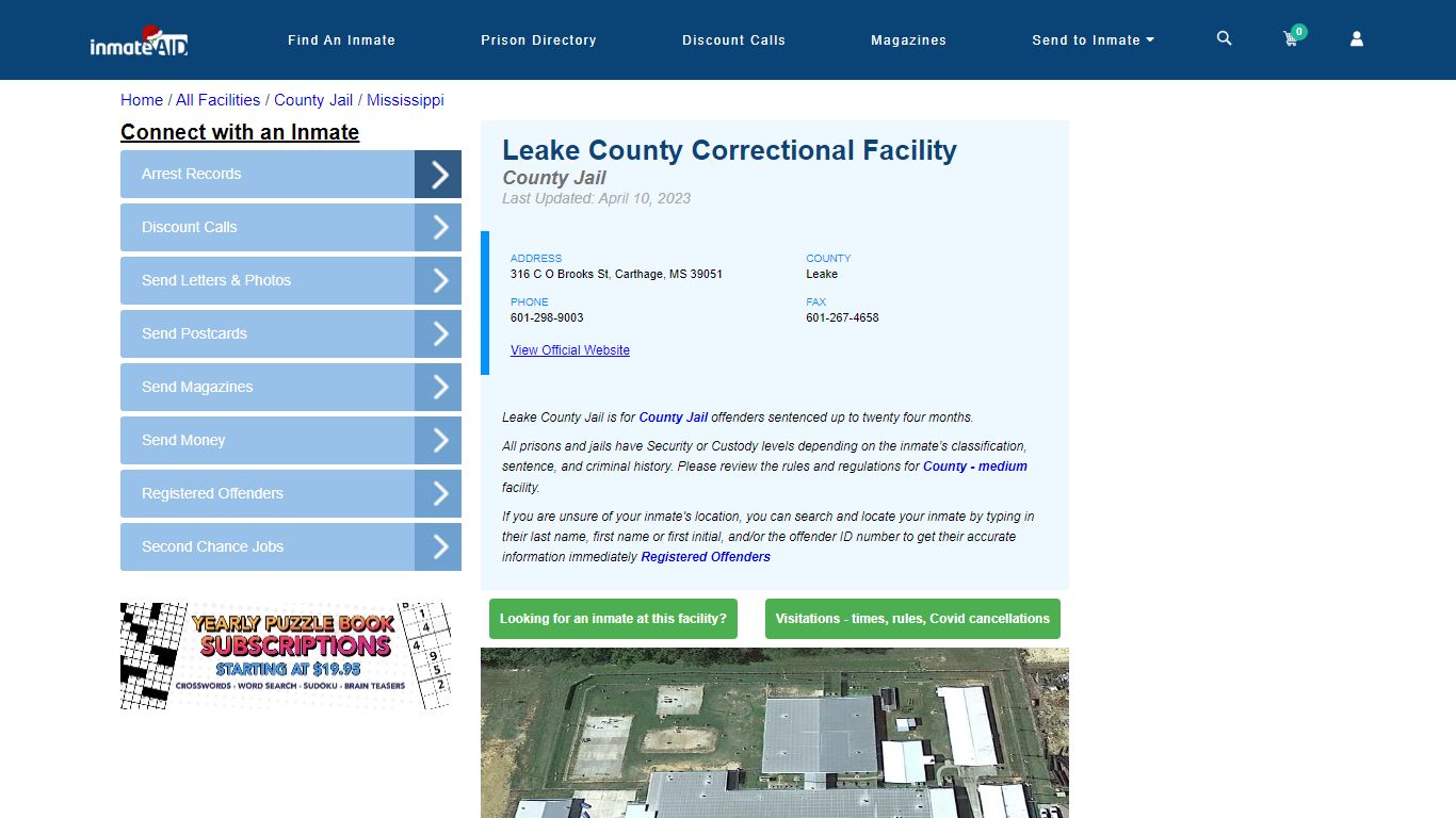 Leake County Correctional Facility - Inmate Locator - Carthage, MS